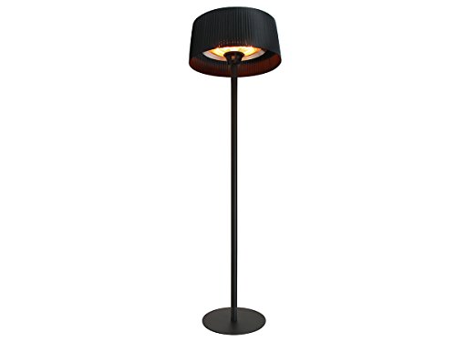 FAVEX - Parasol chauffant électrique Sirmione Noir- Extérieur - 3 Puissances de Chauffe - Économique - 74 x 74 x224 cm