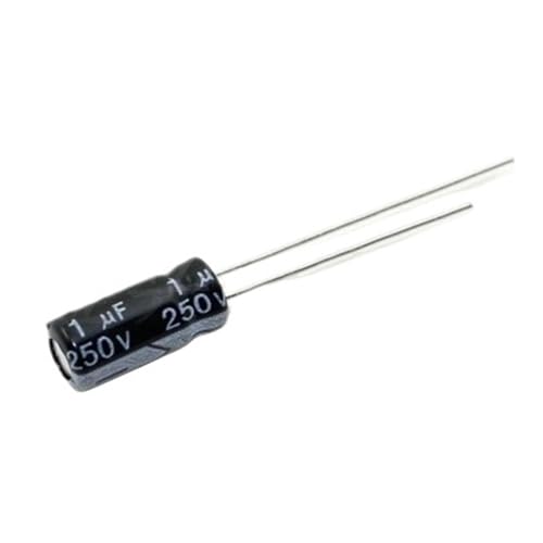 Condensateur électrolytique stable 250V 1uF de 6.3x12mm assurant un filtrage électrique fluide
