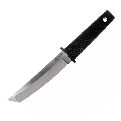 Image of Cold Steel Kobun Plain Edge 5.5 inch Japanese AUS8A Stainless Steel American Tanto Shape Fixed Blade Tactical Hunting Knife, Ergonomic Kray-Ex Handle, Secure-Ex Sheath - Boxed