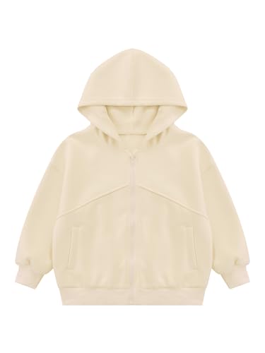 ACSUSS Hoodie Sweatshirt Top for Girls Kids Fall Spring Jacket Casual Zip Up Coat Long Sleeve Soft Outerwear3