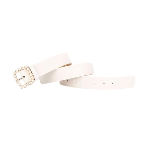 Women's Adjustable PU Belts All Seasons Belt Bead Belt Loops Casual Skinny Ratchet Belt2