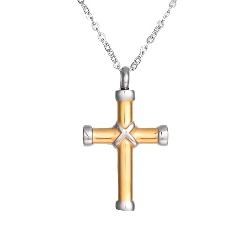 Collier d'urne en croix en argent 925 pour cendres de proches
