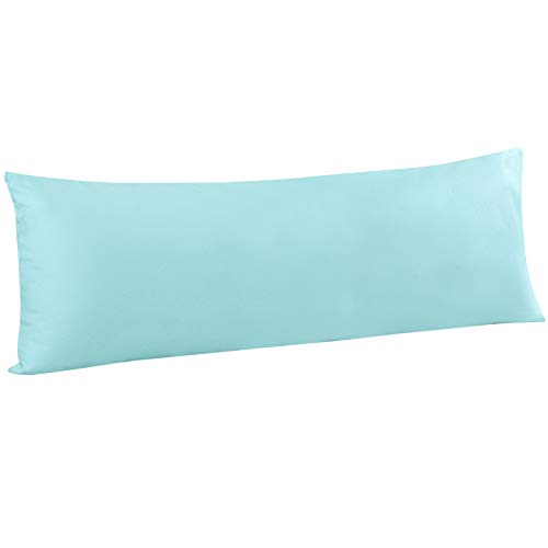 FLXXIE Body Pillow Cover - Super Soft Microfiber 20x54 Body Pillow Case - Envelope Closure, Wrinkle, Stain Resistant Aqua Body Pillow Cover, 20x54, Aqua