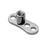 Mikikit Piercing Microdermal de Titanio Color Plata Base de Anclaje Dérmico, Fácil Inserción y Extracción, Joya para Perforaciones Corporales Segura y No Irritante