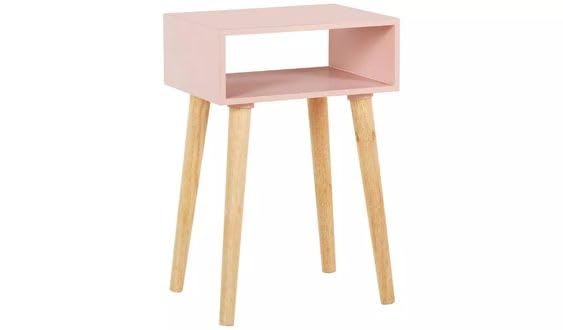 Wooden Bedside Storage Table - Stylish Nightstand & End Table for Bedroom Organization and Décor for Living Room Bedroom and Office (Pink)-image-27