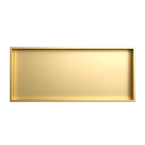 Niche de douche en acier inoxydable 304 or pour rangement mural encastré 72x32cm