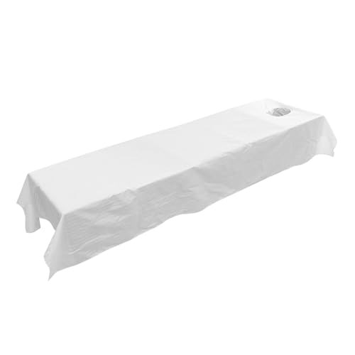 Drap de massage en coton premium blanc 117x220 cm à trou visage pour institut