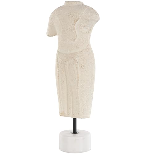 Escultura Decorativa de Papel Maché Crema 14.1 in miniatura 1