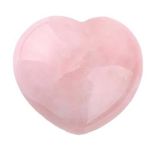 MKEAWWU 1 Pieza Cuarzo Rosa Piedra Curativa En Forma De Corazón De Cuarzo Rosa Natural De 45Mm Para Energía De Chakra Meditación Masaje Y Decoración