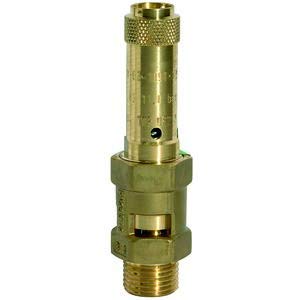 RIEGLER 117720-229.01-7,3 Válvula de seguridad de latón, G 1/2, presión de respuesta 7,3 bar, 1 unidad