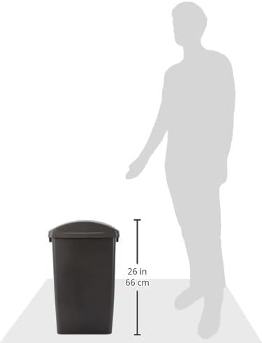 Rubbermaid Swing-Top Lid Recycling Bin for Home, Kitchen, and Bathroom, 12.5 Gallon Recycling Can, Gray