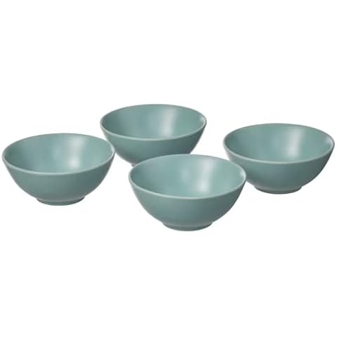 Stoneware Bowls Set of 4, Cereal Bowls 0.6 l/16 & 12 cm, Soup Bowls for Salad, Pasta, Ice Cream, Noodles, Rice, Vibrant Colors, Microwave and Dishwasher Safe (matt Light Turquoise, 12 cm) Cover