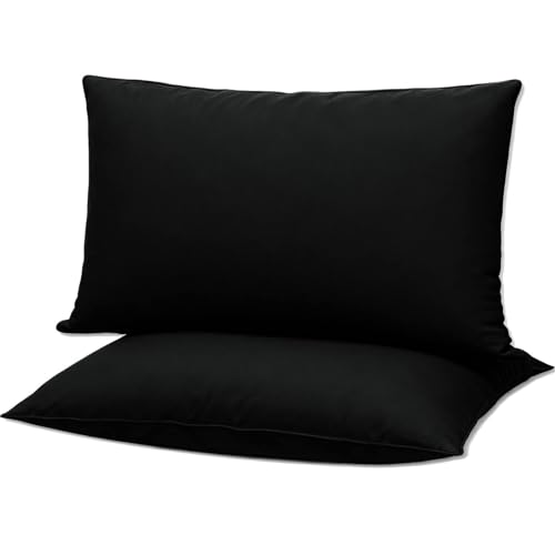 Gooeb Flat Ultra Thin Bed Pillows Standard/Queen Size Pillow Set of 2 Extra Soft Down Alternative...