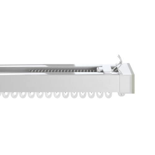 60 Second Extendable White Metal Curtain Track (160cm- 210cm)