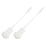 ORFOFE 2個 哺乳瓶用長柄スポンジブラシ 柔軟ヘッドでストローやカップ底まで洗いやすい 清潔保持に便利な吊り下げ付きボトルクリーナー