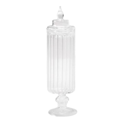 NIYANGLE Clear Glass Apothecary Jars for Party Table, Decorative Glass Jars for 1/12 Doll House, 7.7x2.1x2.1CM, Transparent