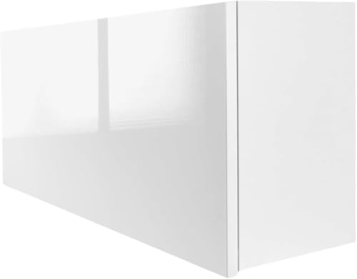 Milionmeblicom Armoire de Salle de Bain Meuble Modèle Laura Suspendue 39 x 90 x 23 cm Blanc Brillant Pliable Murale Commode Moderne Chambre de Rangement Compartiments,...