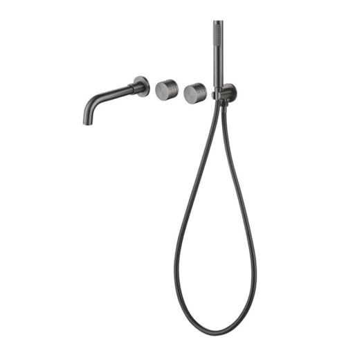 Robinet mitigeur de baignoire avec douche double levier anti-brûlure