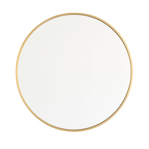 Espejo Redondo Decorativo 50cm con Marco Dorado Metálico Elegante para Pared, Estilo Moderno Minimalista