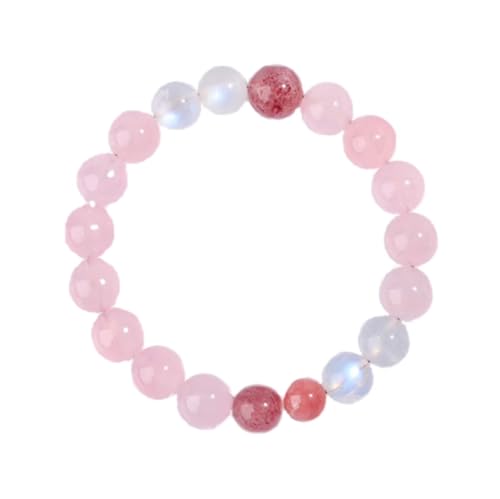 Bracelet en quartz rose de laokuang et tourmaline YZCIS, minéraux premium