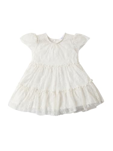 Image of Nautinati Baby Girls Flared Frock with Flutter Sleeves | Age 0-3 Years