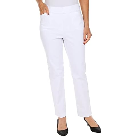 Coral Bay Petite Millenium Solid Slimming Pants 4P White Cover