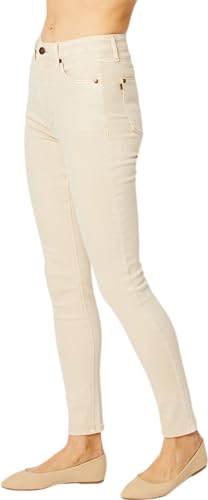 Judy Blue Women's High-Rise Garment Dyed Tummy Control Skinny Jeans 88845 (US, Numeric, 20, Plus, Regular, Bone)2