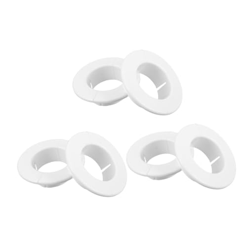 CAXUSD パイプ穴カバープレート6枚:エアコンと水道管用装飾壁フランジトリム分割デザインホワイトカバー、オフィスと家庭の美観向上