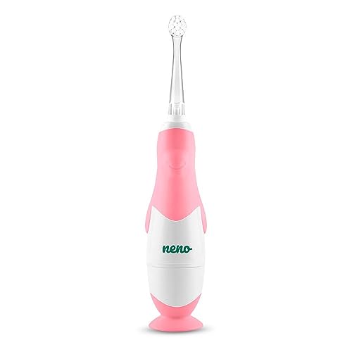 Neno® DENTI Rosa, Elektrische Zahnbürste für Kinder 3m-36m, Wasserdicht, 3 Massagekopfs, IPX7, LED, PFLEGE, Zarte Vibrationen 17000 pro Minute – Bild 4