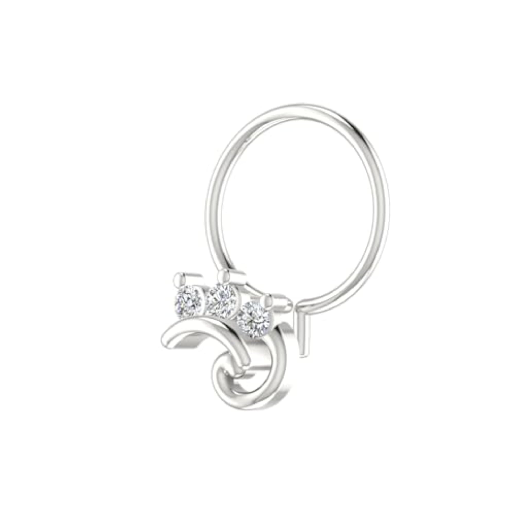Women's 14Kt White Gold Stud Nosering
