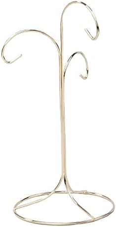 TRIPAR Durable Brass Plated 3 Arm Spiral Ornament Display Stand for Home, Wedding Decoration