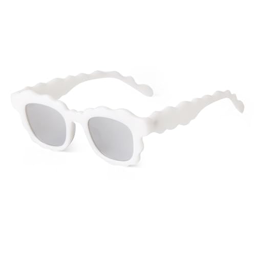 Lunettes de soleil rondes anti-UV400 avec monture irrégulière rétro pour femmes