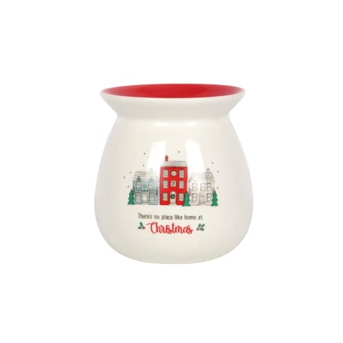 Elegant White Ceramic No Place Like Home Wax Melt Burner Gift Set, 11cm x 10.5cm (1 Pc.), Premium Design & Stylish Appeal - Image 2