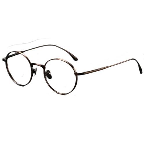 Monture lunettes titane pur bronze ronde : finies les traces de nez et la casse