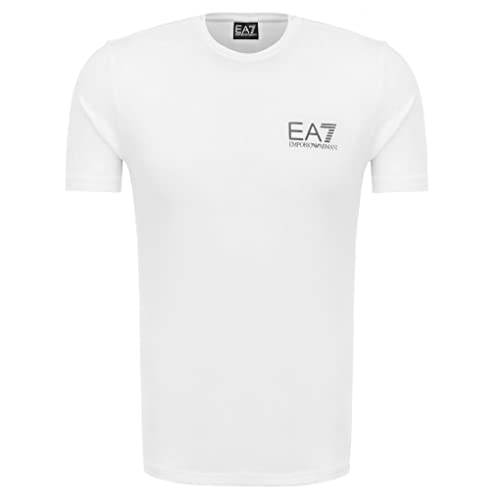 Emporio Armani Maglietta T-Shirt Uomo EA7 3ZPT52 PJ03Z, Manica Corta, Girocollo (M, Bianco)