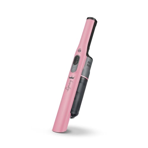 Swan SC15829QOC TV’s Queen of Clean Handheld Cordless Vacuum Cleaner, Lightweight, 2 Speed Settings, Includes 2 in 1 Nozzle, Sofa Brush, and Motorised Pet Tool, 14.8V, Pink