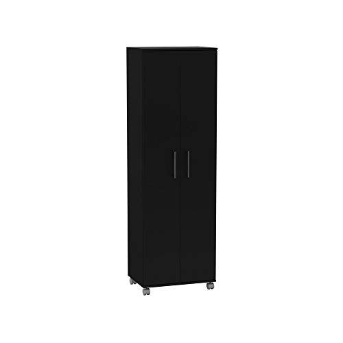 Armário Lavanderia Multiuso 1,88M 2 Portas Prateleiras Preto