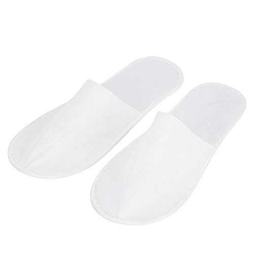 50 Paia di Pantofole Usa e Getta, Ciabatte Monouso per Hotel, Pantofole Usa e Getta Unisex, Pantofole Antiscivolo per Clienti Degli Alberghi (30 x 20 x 10 cm, in Pile Bianco 3 MM)