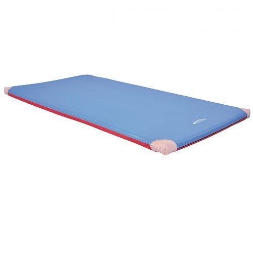 Grevinga Fun - RG 35 Soft Tappetino morbido da ginnastica, con angoli in pelle e impugnatura per il trasporto, blu-rosso, 150 x 100 x 6 cm