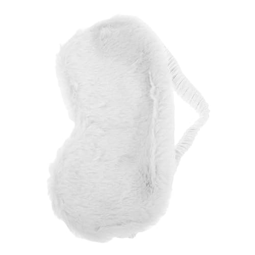 VALICLUD Flauschige Augenmaske aus Kaninchenfell Weiß