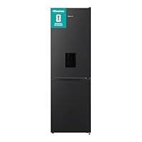 Hisense RB390N4WBE 60cm Freestanding 60/40 Fridge Freezer - 304 litre capacity - Total No Frost - Non-plumbed Water Dispenser - Black - F Rated, H186 x W59.5 x D59.0