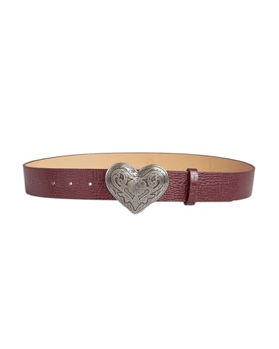 Ceinture en métal vintage femmes boucle fleurs bordeaux bijou ange cœur habillé