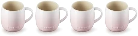 Le Creuset Stoneware Set of 4 Heritage Mugs, 13 oz. each, Shell P...