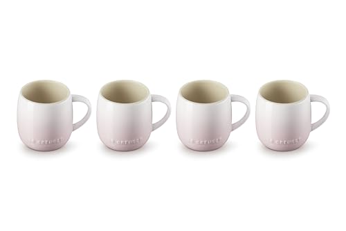Le Creuset Stoneware Set of 4 Heritage Mugs, 13 oz. each, Shell Pink