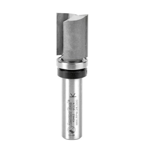 Image of Amana Tool 45463 Carbide Tipped Flush Trim Plunge Template Router Bit 3 /4 Dia x 1 Inch x 1 /2 Shank with Upper Ball Bearing
