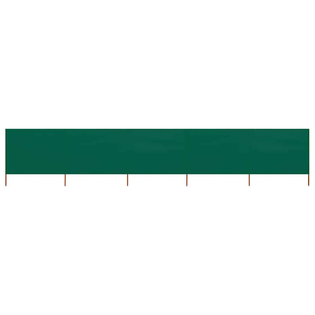 vidaXL Wind Screen - 5-panel Non-woven Fabric Windscreen - Green - 600x120 cm - with Wooden Poles for Stability