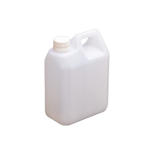HELGUEFER - Bidon 1 Litro Rectangular | Garrafa Plastico PEHD Reutilizable, Libre de BPA | Bidon Agua, Aceites, Salsas, Apto para Uso Alimentario | Resistente, Seguro, Fácil Almacenaje
