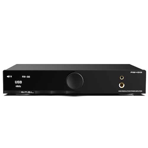 SMSL AS400 �p���[�A���v DAC �w�b�h�z���A���v 2.1�`�����l�� 165Wx2 MA5332MS MM �t�H�m�A���v CS43131 MQA CD DAC 6.35mm/4.4mm 768kHz/32bit XMOS XU316 USB/Bl