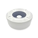 EUROXANTY Cendrier | Cendrier rond de Design géométrique | petit Cendrier d'Extérieur et Intérieur | Cendrier à Eau avec Corps en Plastique | Cendrier de Table blanc