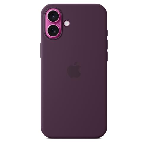 Image of Apple iPhone 16 Plus Silicone Case with MagSafe and Camera Control: Lightweight Phone Case, Wireless Charging Compatible, Smooth Matte Finish; Plum